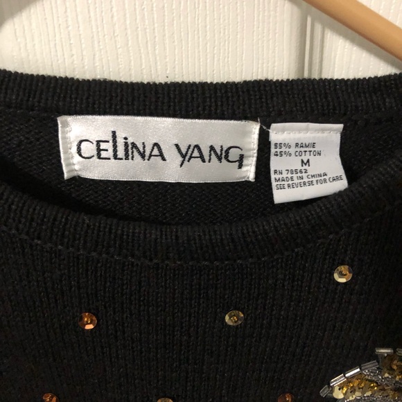 Vintage Celina Yang Medium NWT Sequined Sweater - Picture 4 of 5
